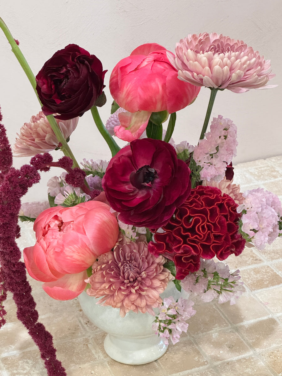 Moody modern white vase arrangement