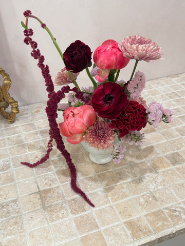Moody modern white vase arrangement