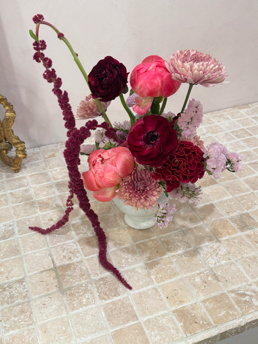 Moody modern white vase arrangement
