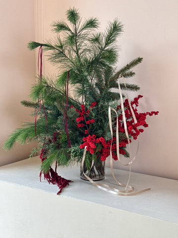 Holiday vase arrangment