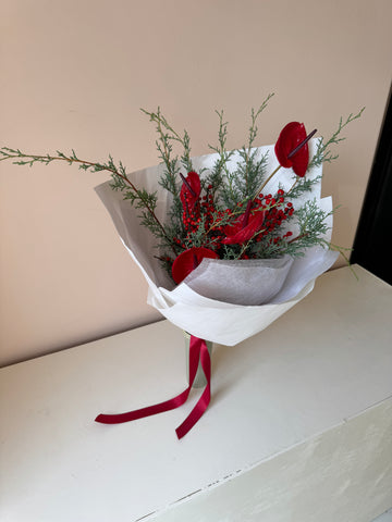 Holiday hand tied bouquet