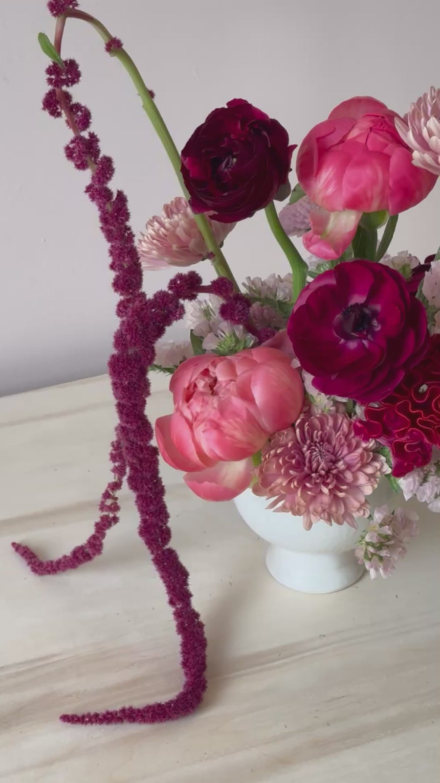 Moody modern white vase arrangement